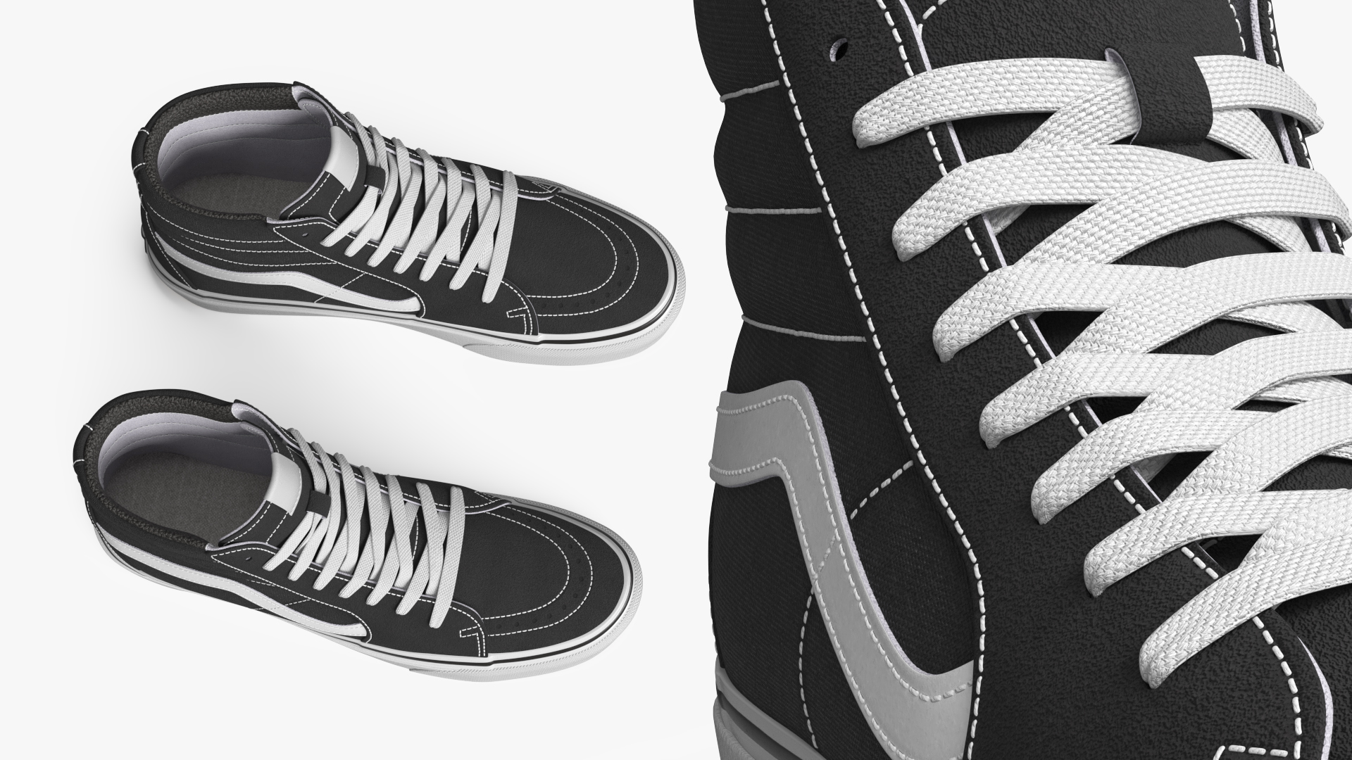 High Top Canvas Street Sneakers Black - view 4