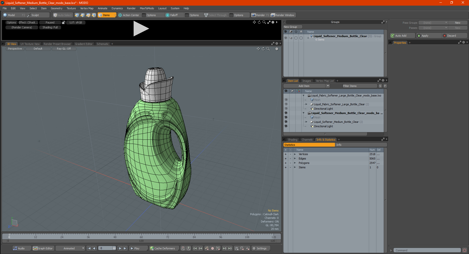 3D model Liquid Softener Medium Bottle Clear