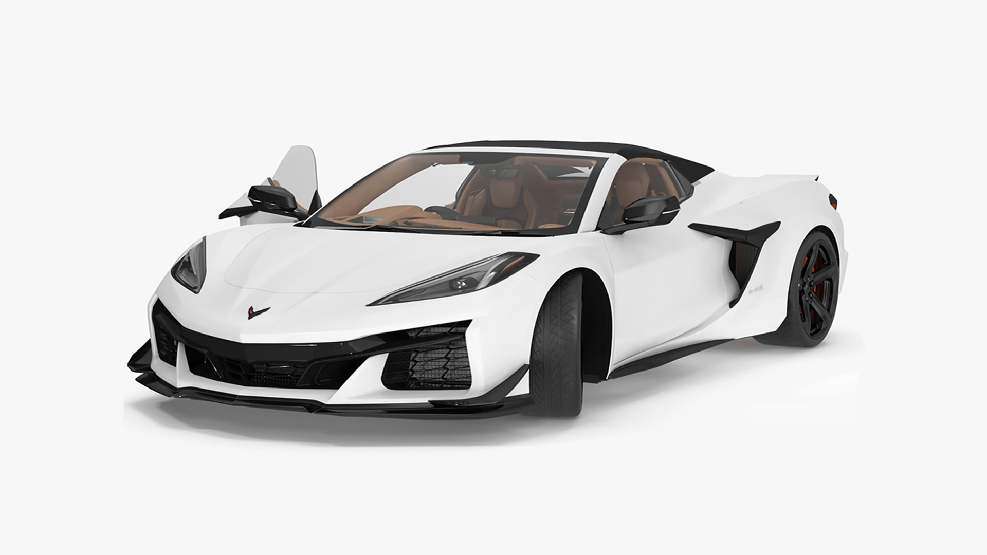 White 2023 Chevrolet Corvette Z06 Rigged for Cinema 4D 3D model