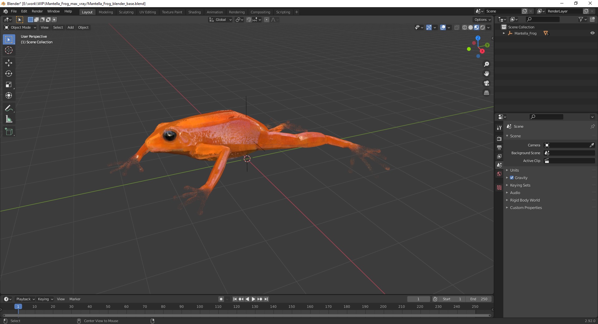 3D Mantella Frog model