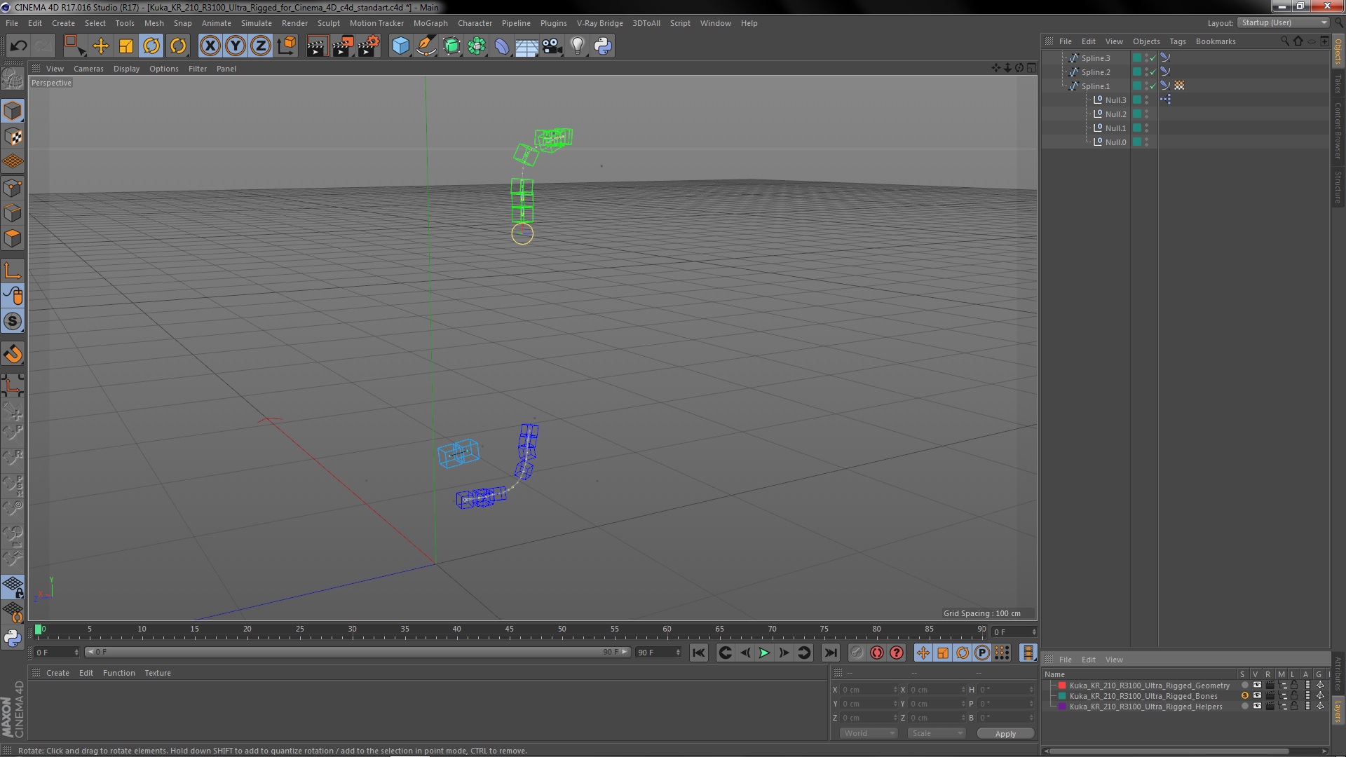 Kuka KR 210 R3100 Ultra Rigged for Cinema 4D 3D model