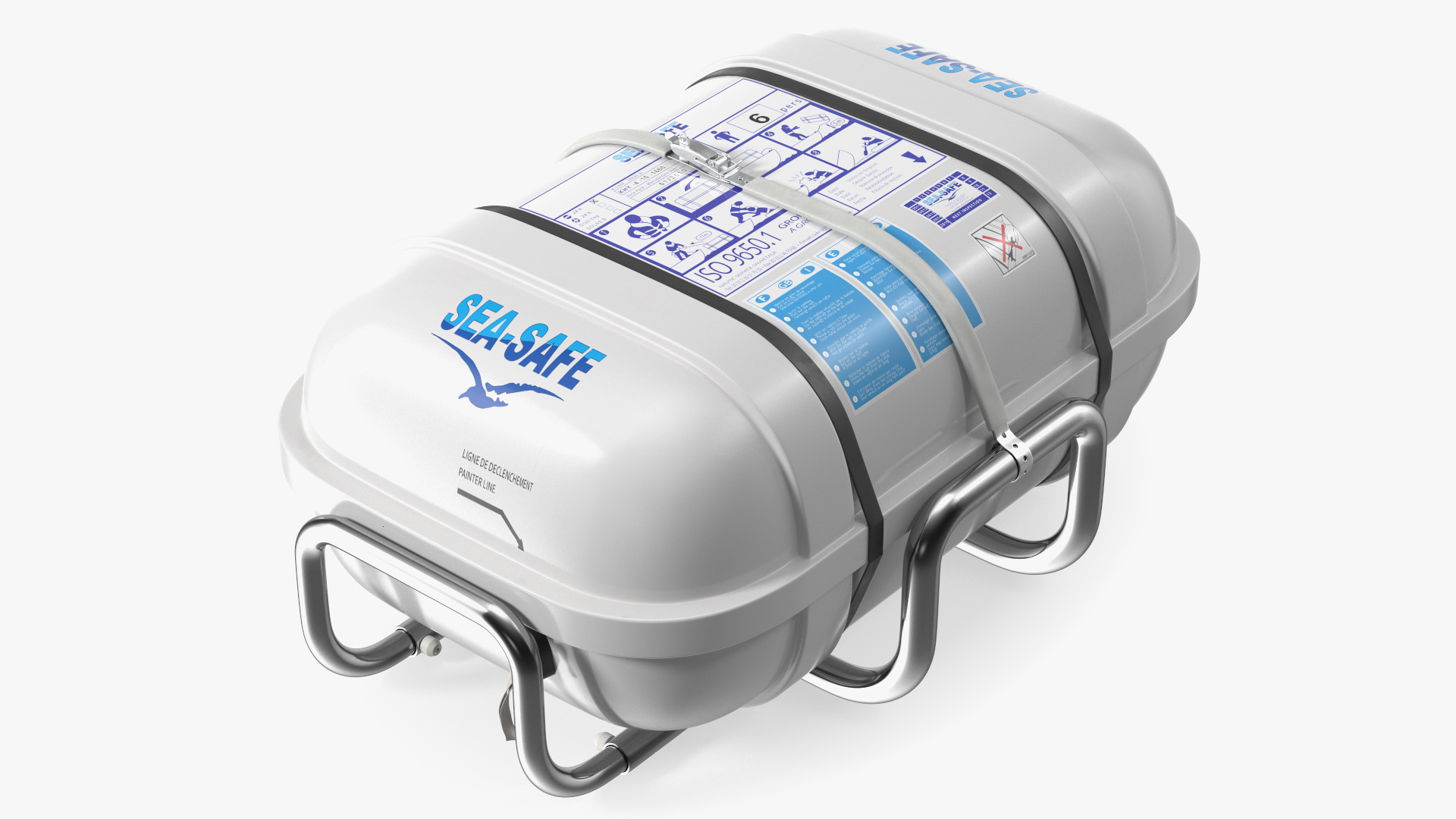 3D model Hard Packing Life Raft Container for Marine Vessel