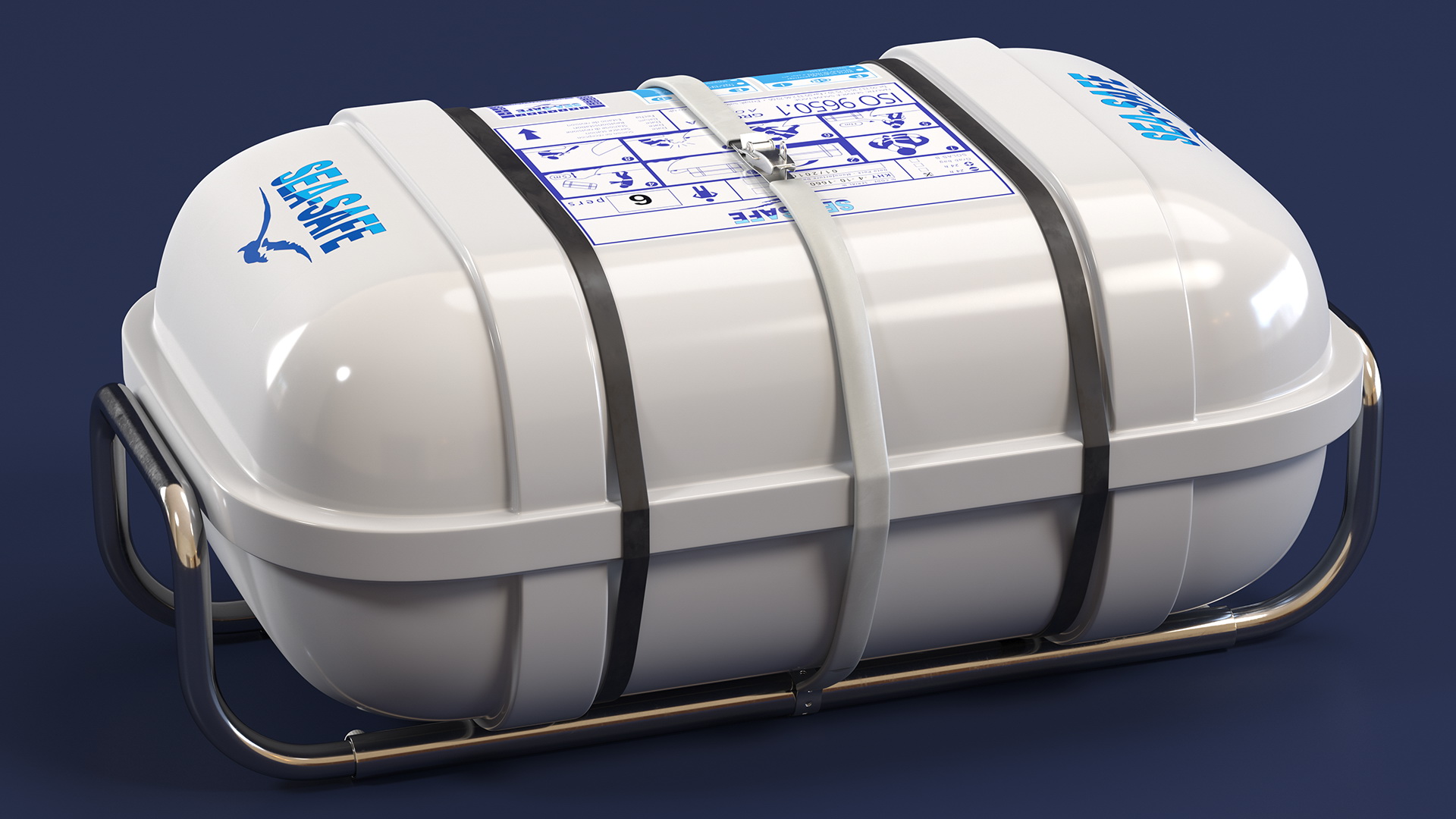 3D model Hard Packing Life Raft Container for Marine Vessel