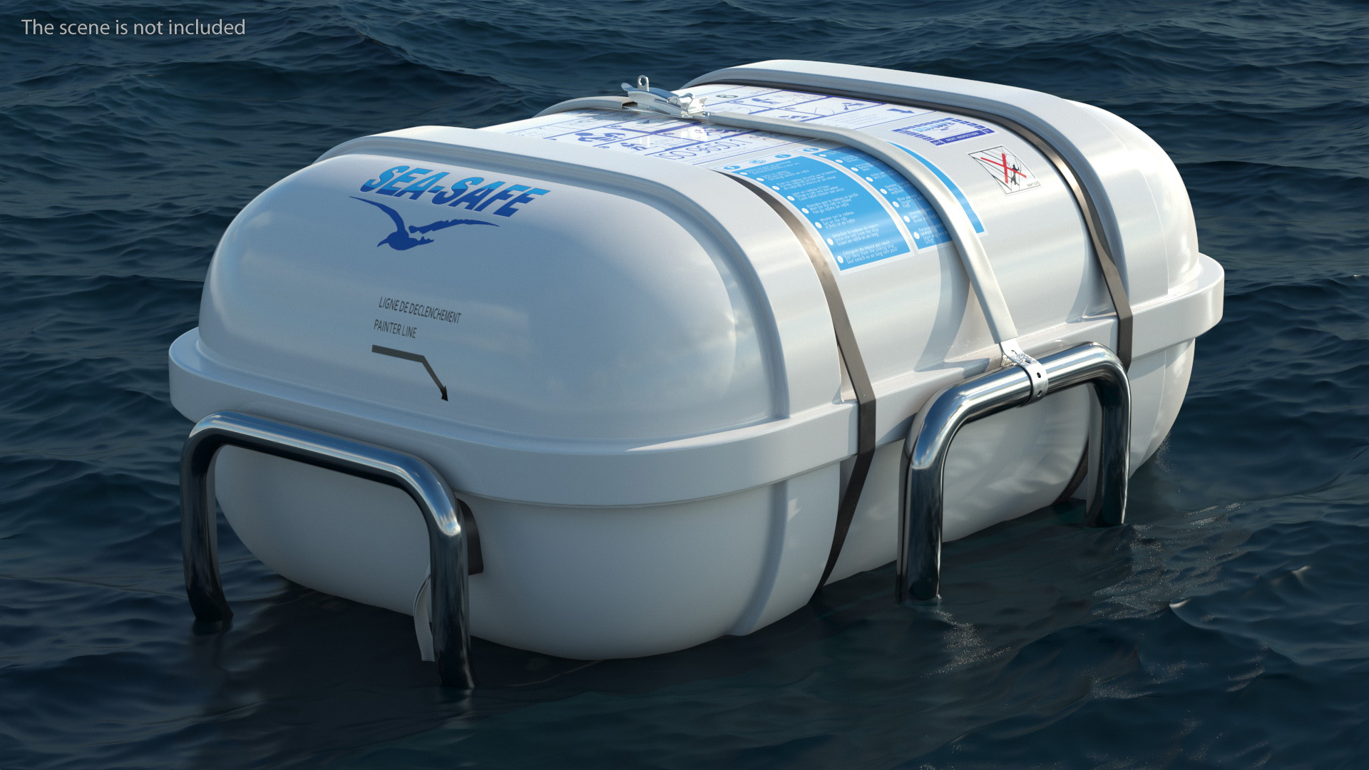 3D model Hard Packing Life Raft Container for Marine Vessel