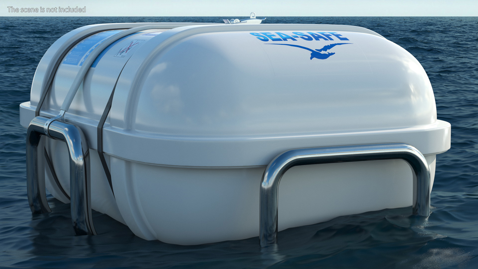 3D model Hard Packing Life Raft Container for Marine Vessel