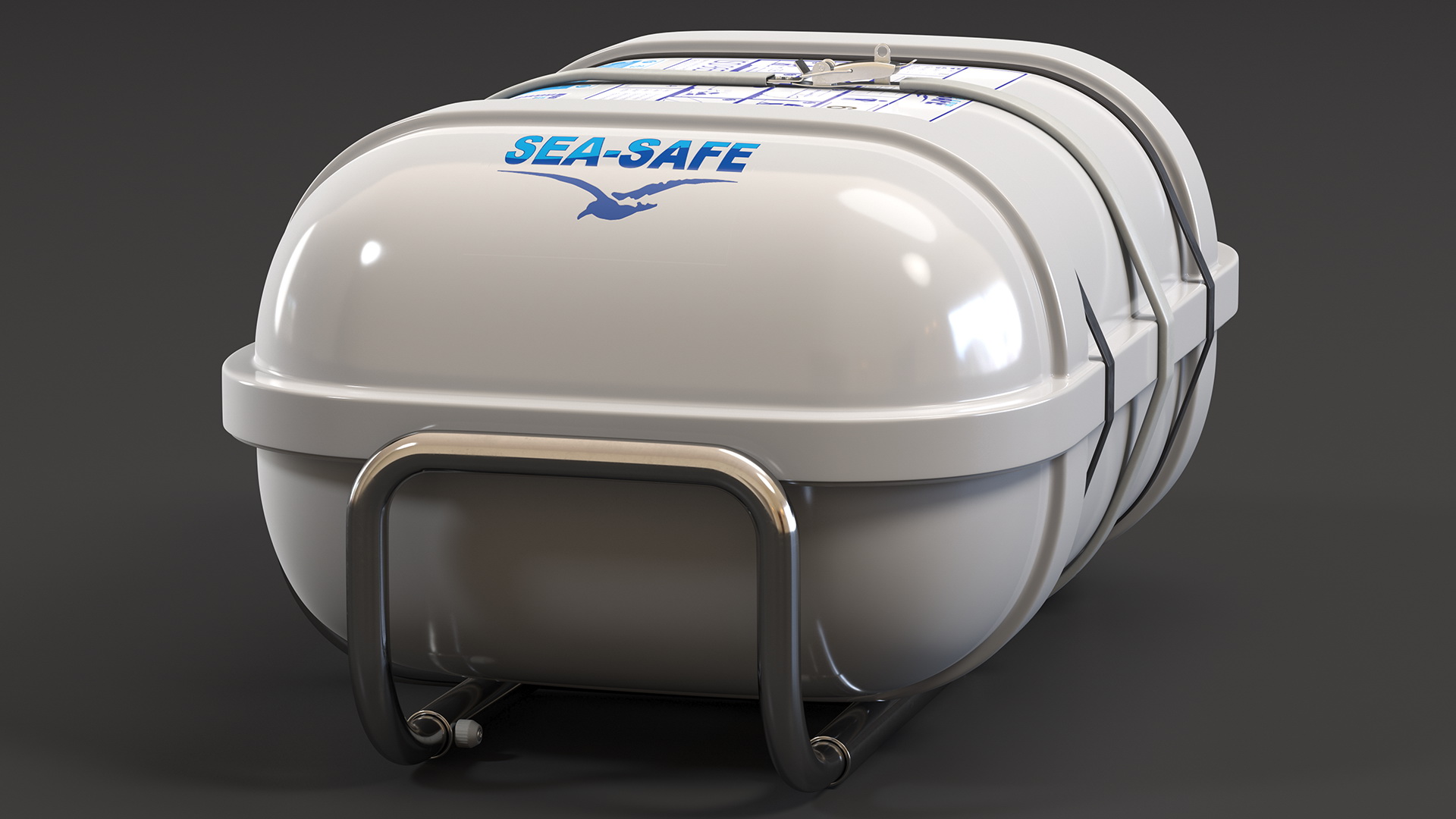 3D model Hard Packing Life Raft Container for Marine Vessel