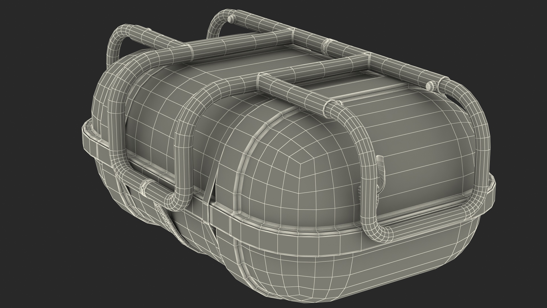 3D model Hard Packing Life Raft Container for Marine Vessel
