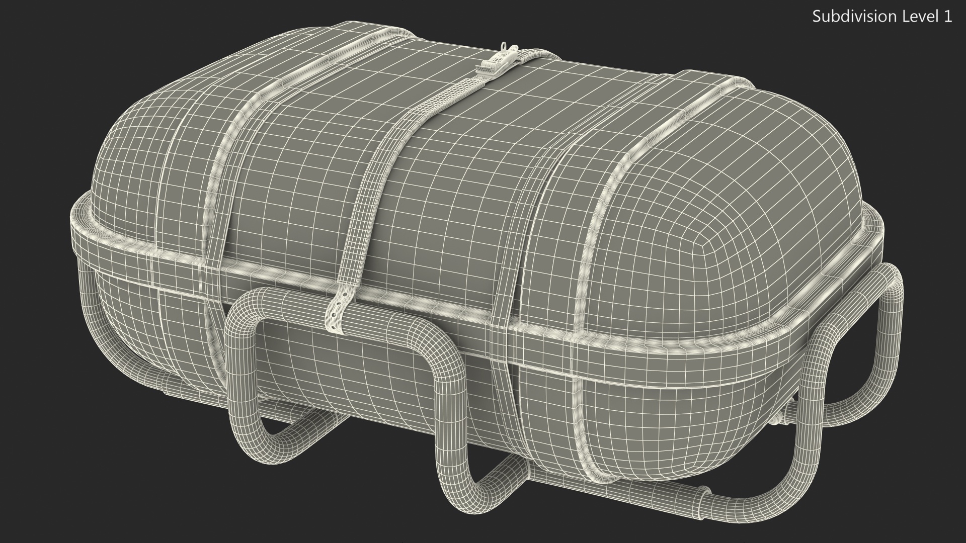 3D model Hard Packing Life Raft Container for Marine Vessel