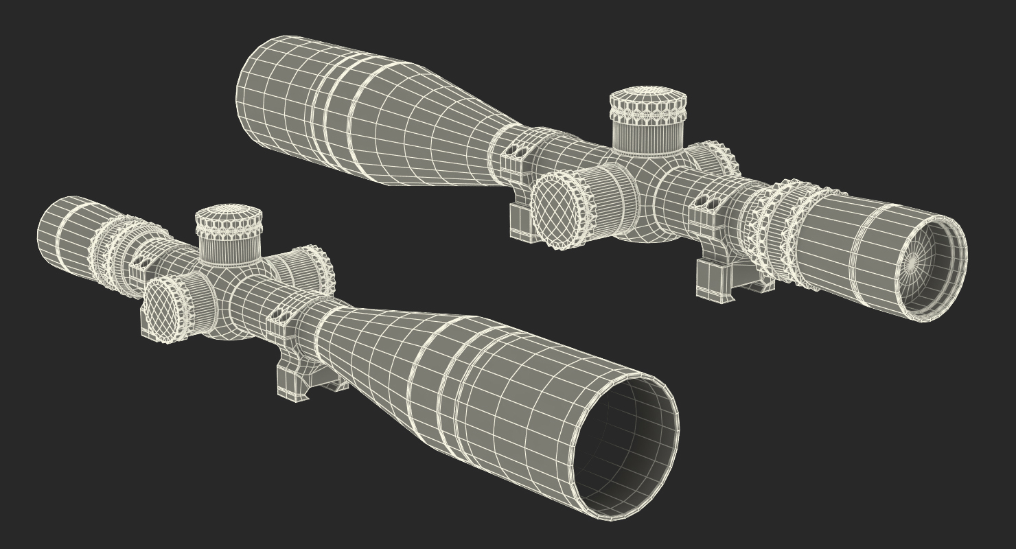 3D Sniper Rifle Scope model