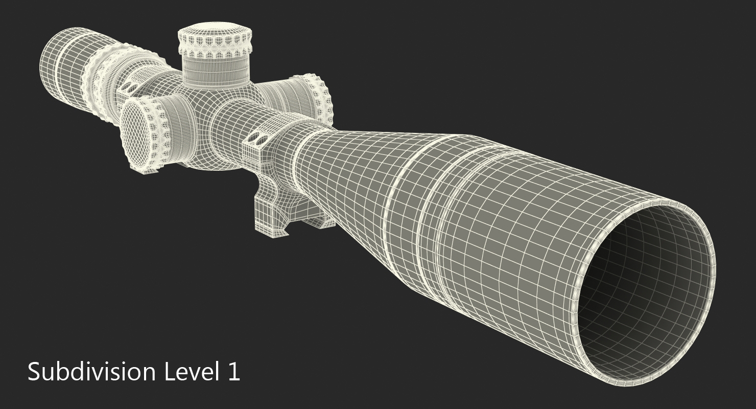 3D Sniper Rifle Scope model