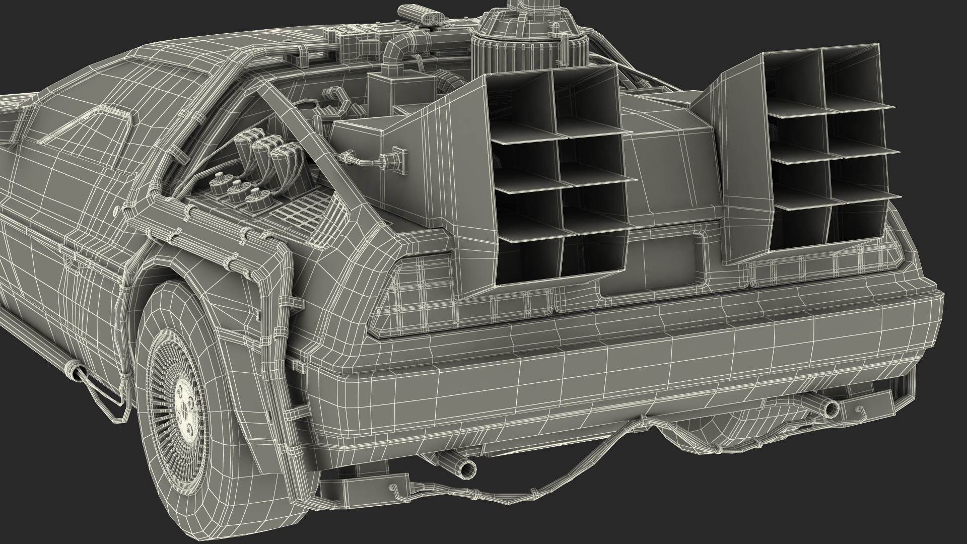 3D DeLorean DMC-12 Time Machine model