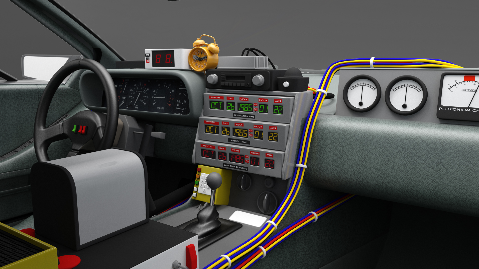 3D DeLorean DMC-12 Time Machine model