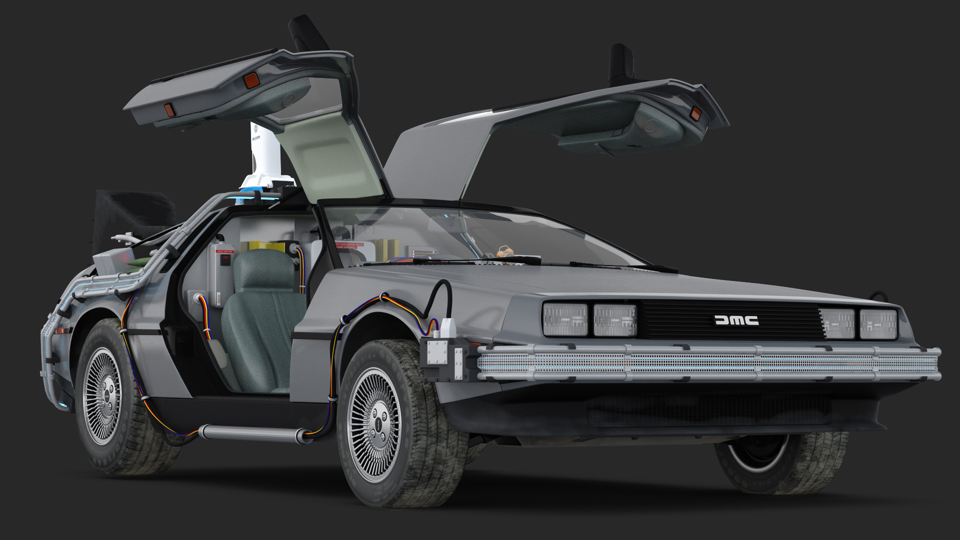 3D DeLorean DMC-12 Time Machine model