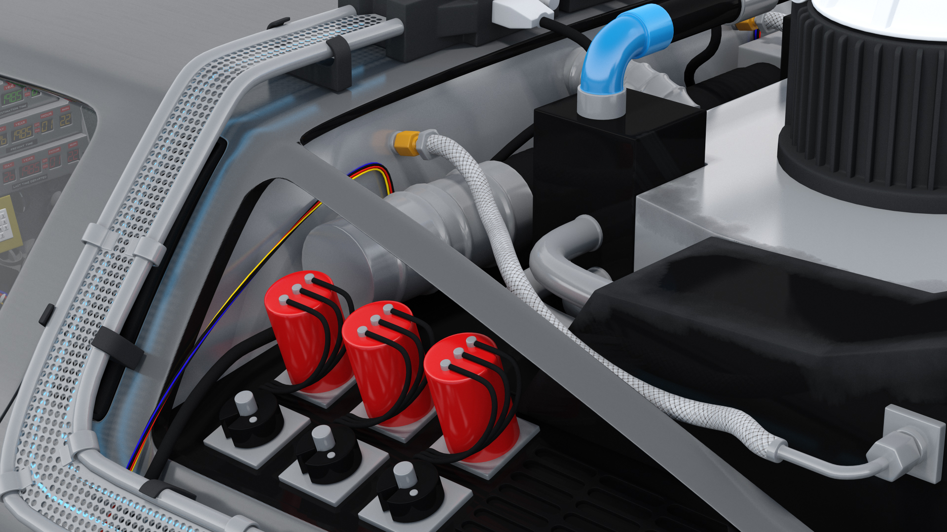 3D DeLorean DMC-12 Time Machine model