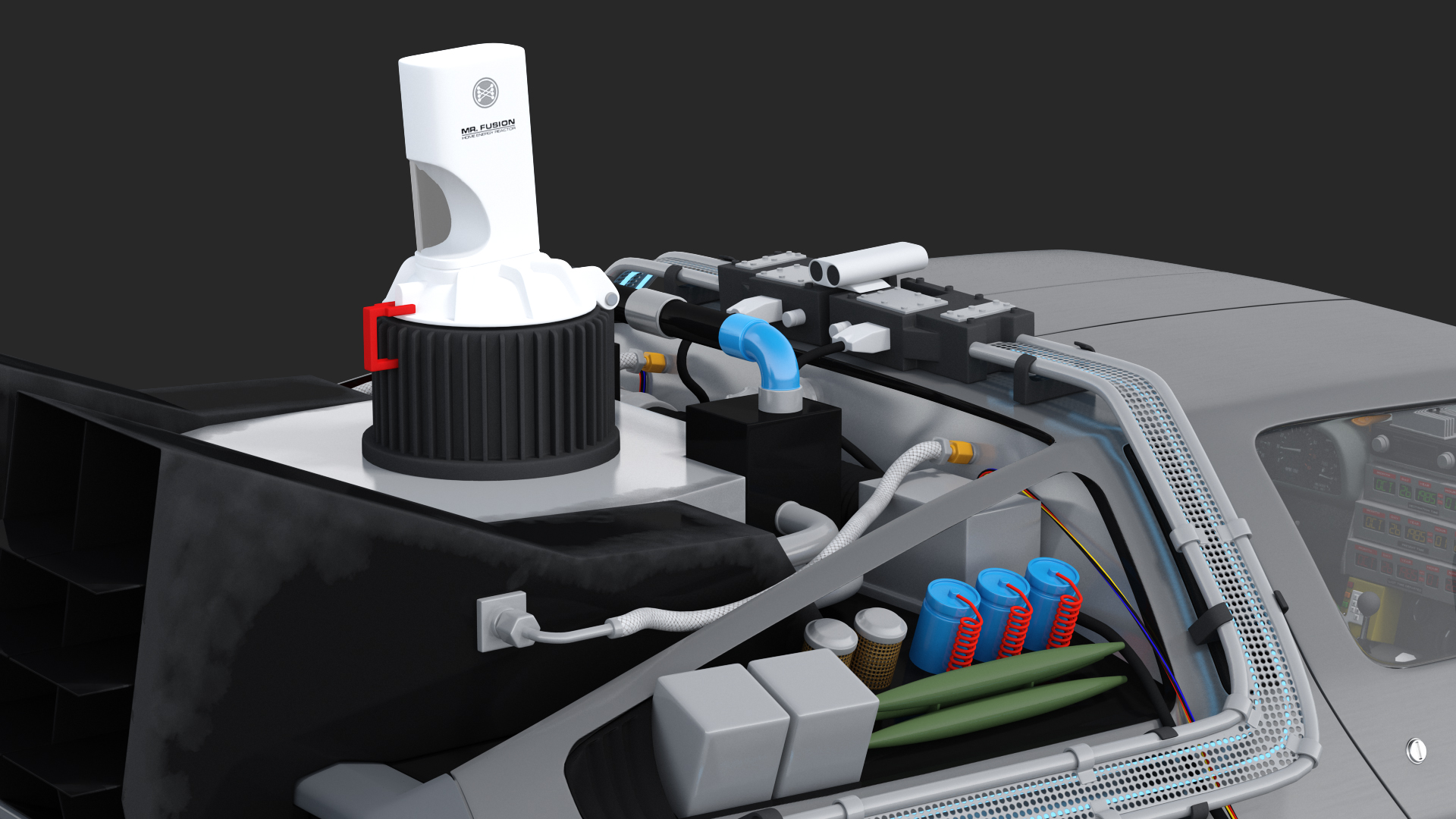 3D DeLorean DMC-12 Time Machine model