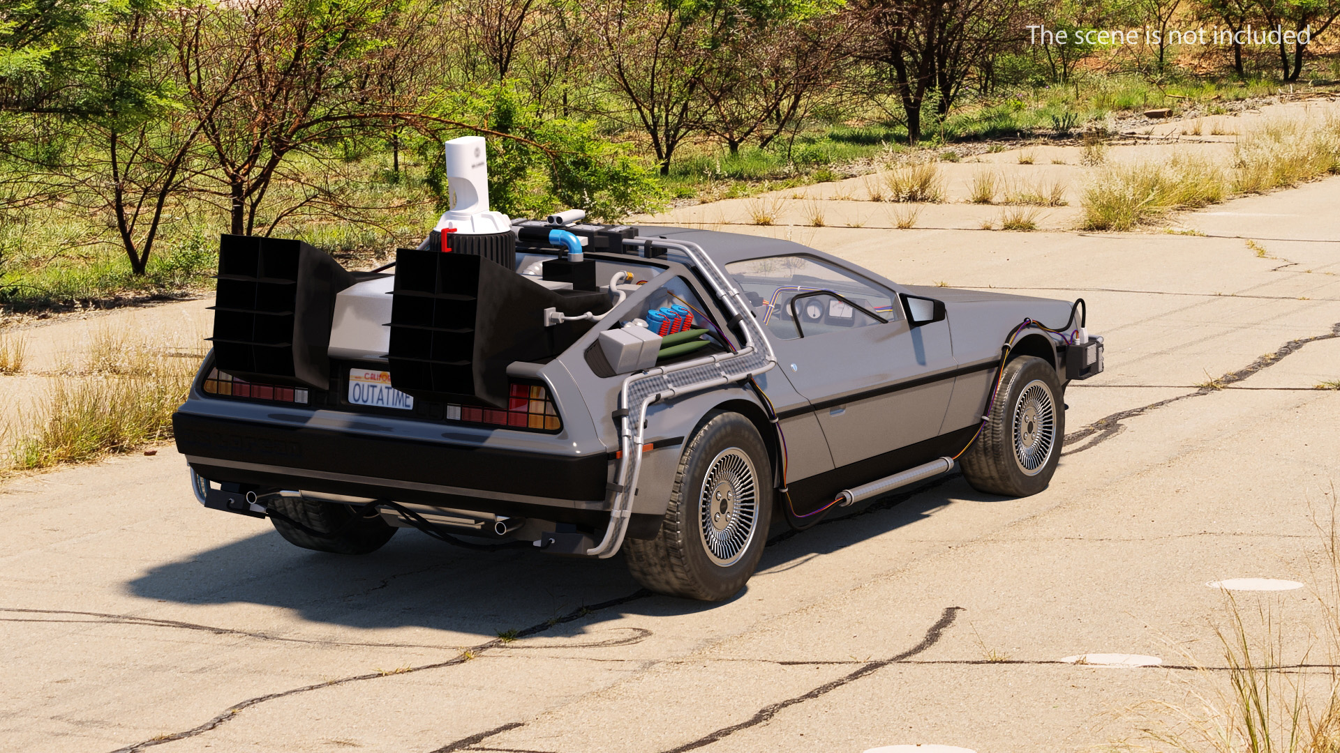 3D DeLorean DMC-12 Time Machine model