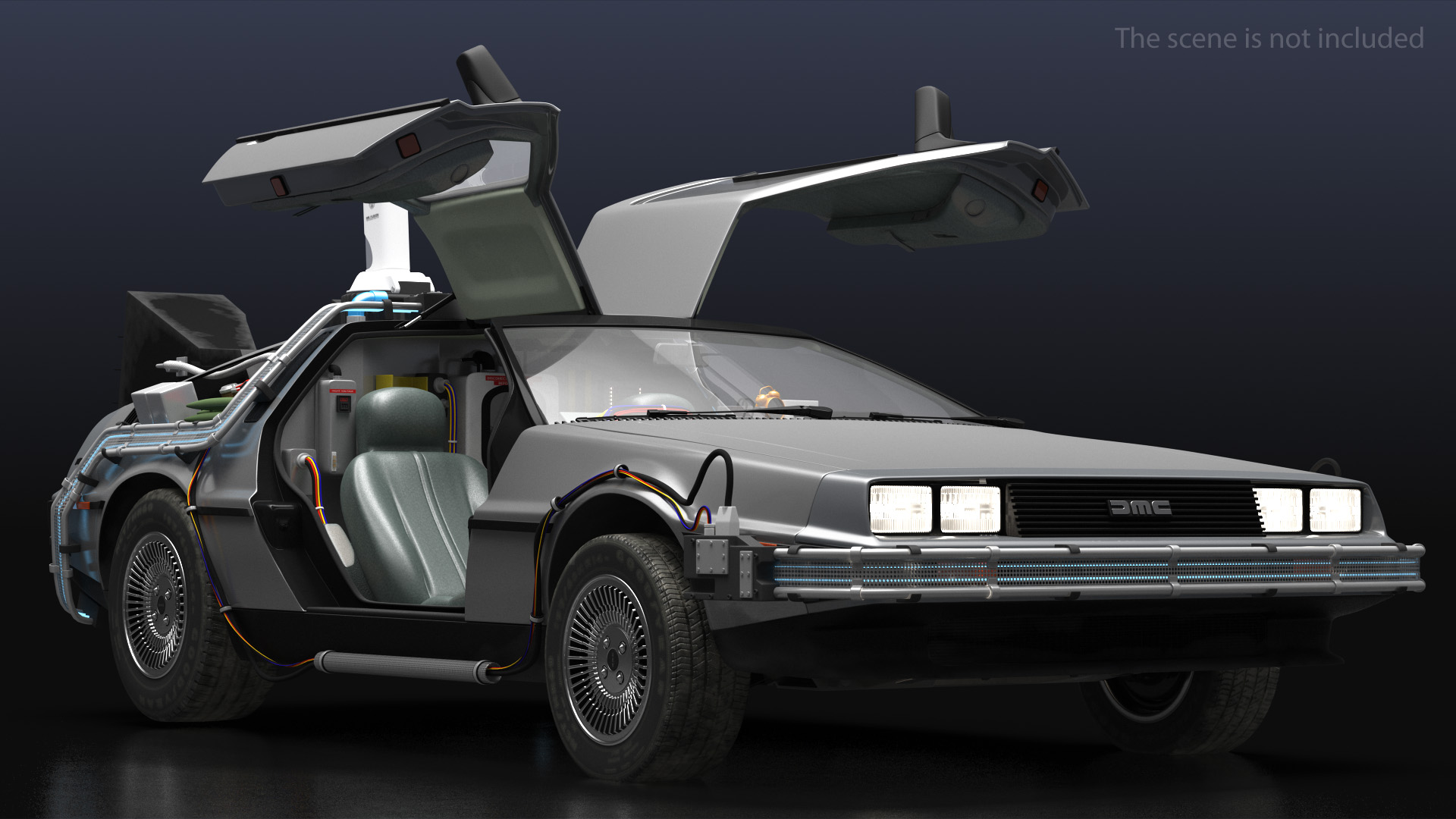 3D DeLorean DMC-12 Time Machine model