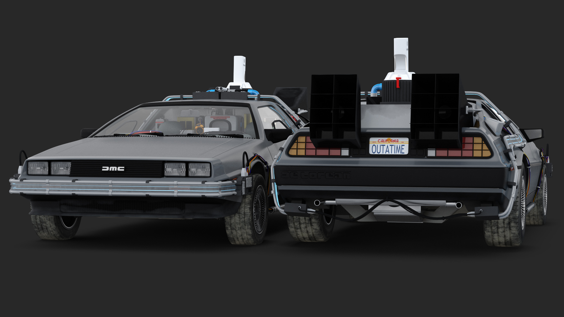 3D DeLorean DMC-12 Time Machine model