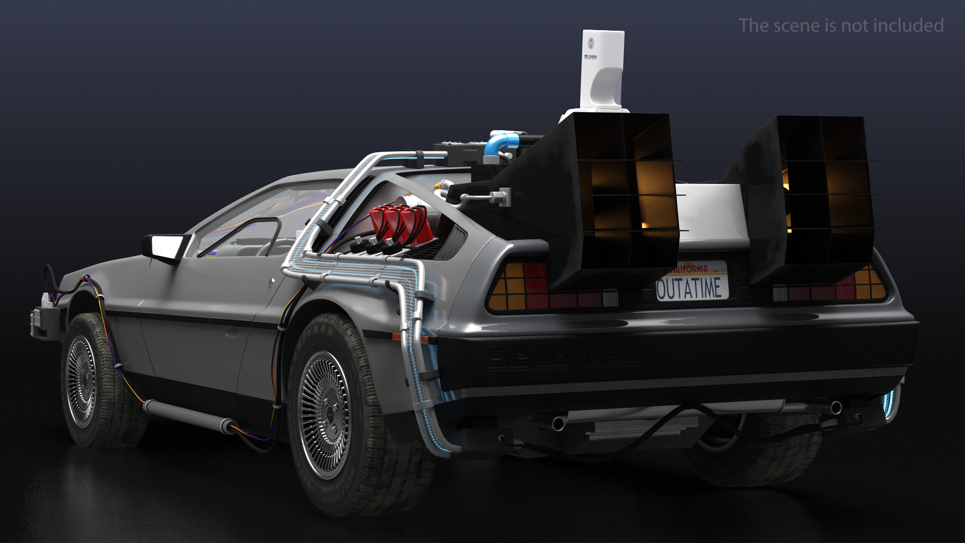 3D DeLorean DMC-12 Time Machine model