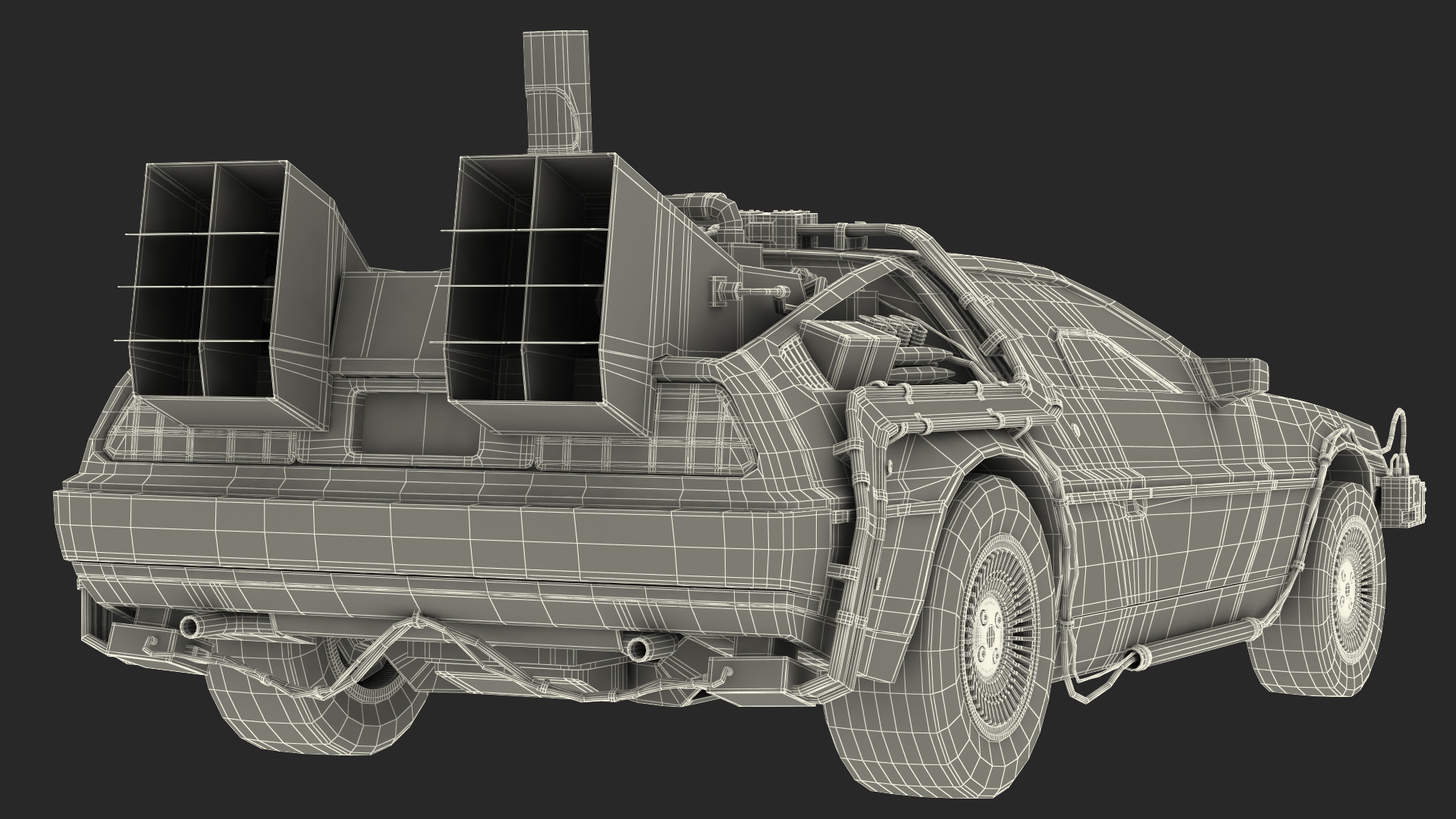 3D DeLorean DMC-12 Time Machine model