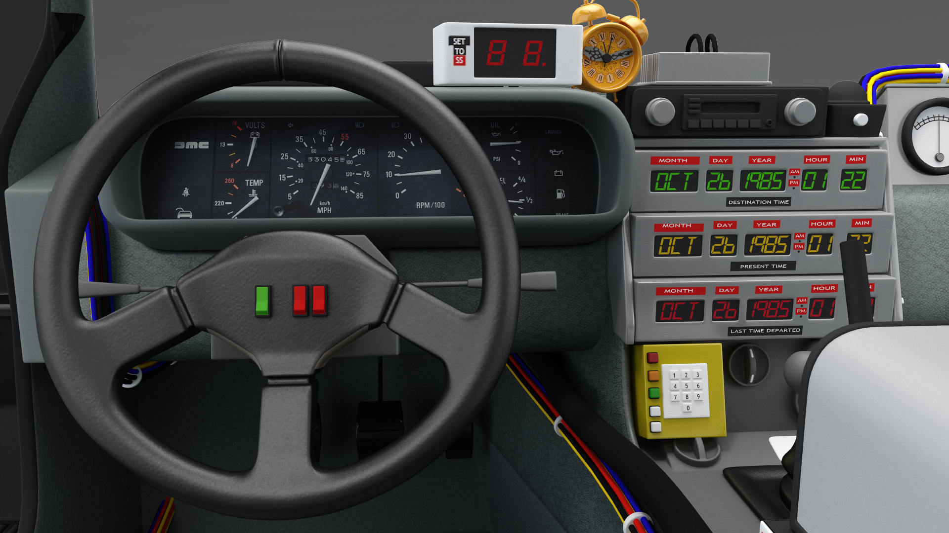 3D DeLorean DMC-12 Time Machine model