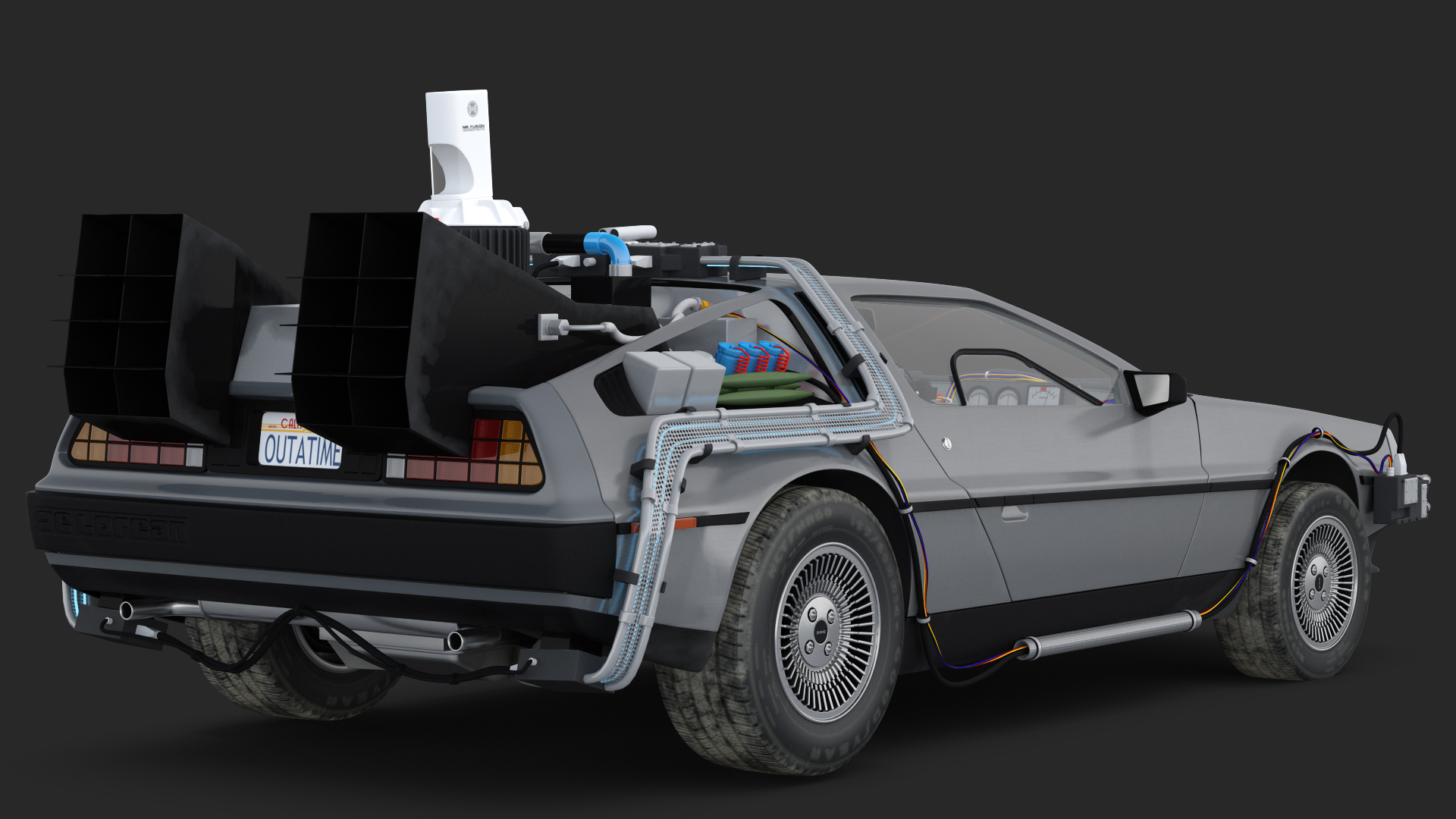 3D DeLorean DMC-12 Time Machine model