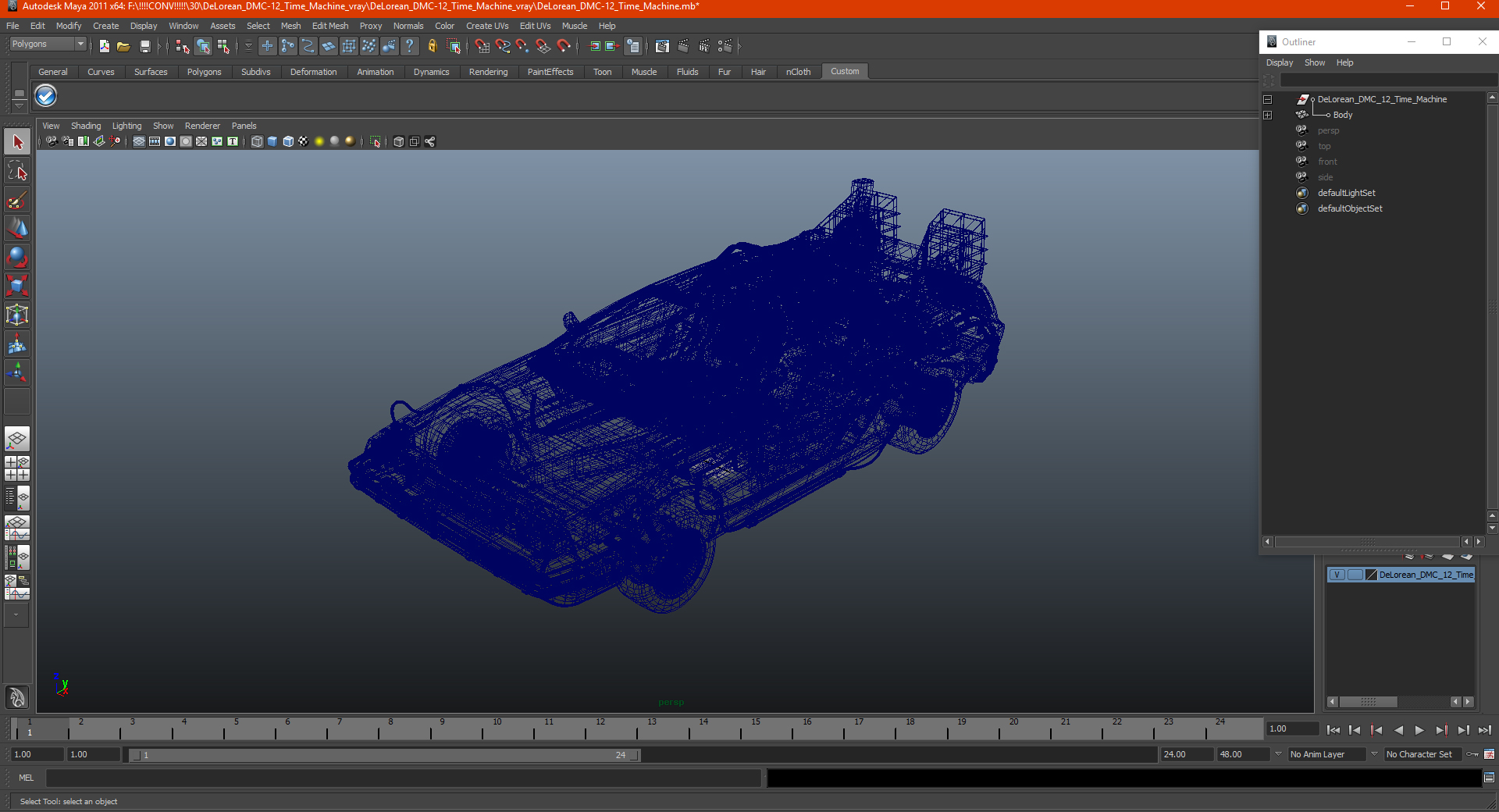 3D DeLorean DMC-12 Time Machine model