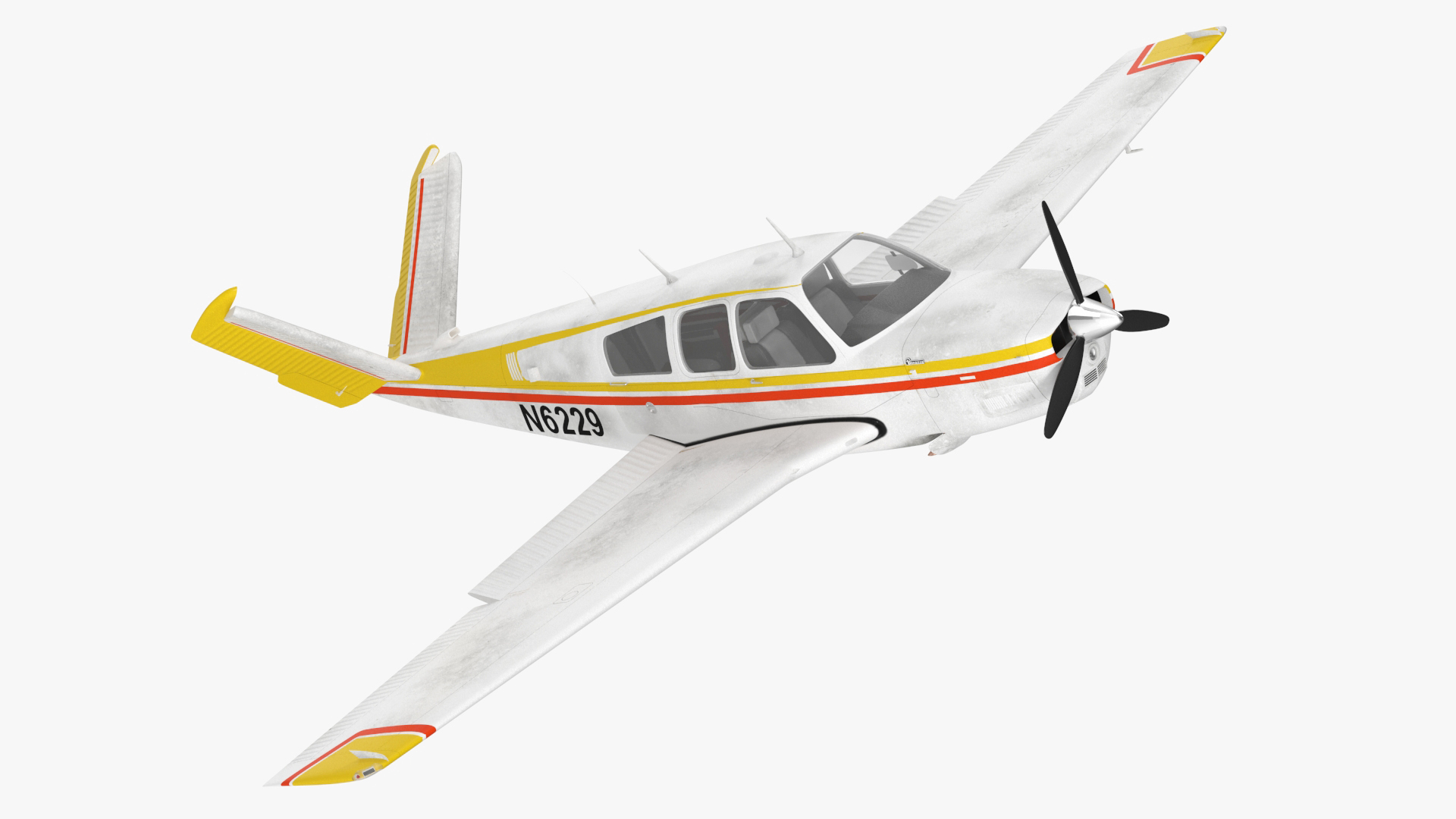 Single Engine Private Aircraft Beechcraft Bonanza S35 Rigged for Maya 3D model