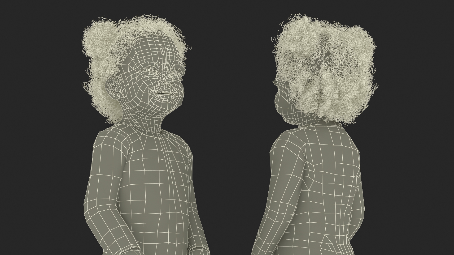 Toddler Black Girl in Full Bodysuit Standing 3D model