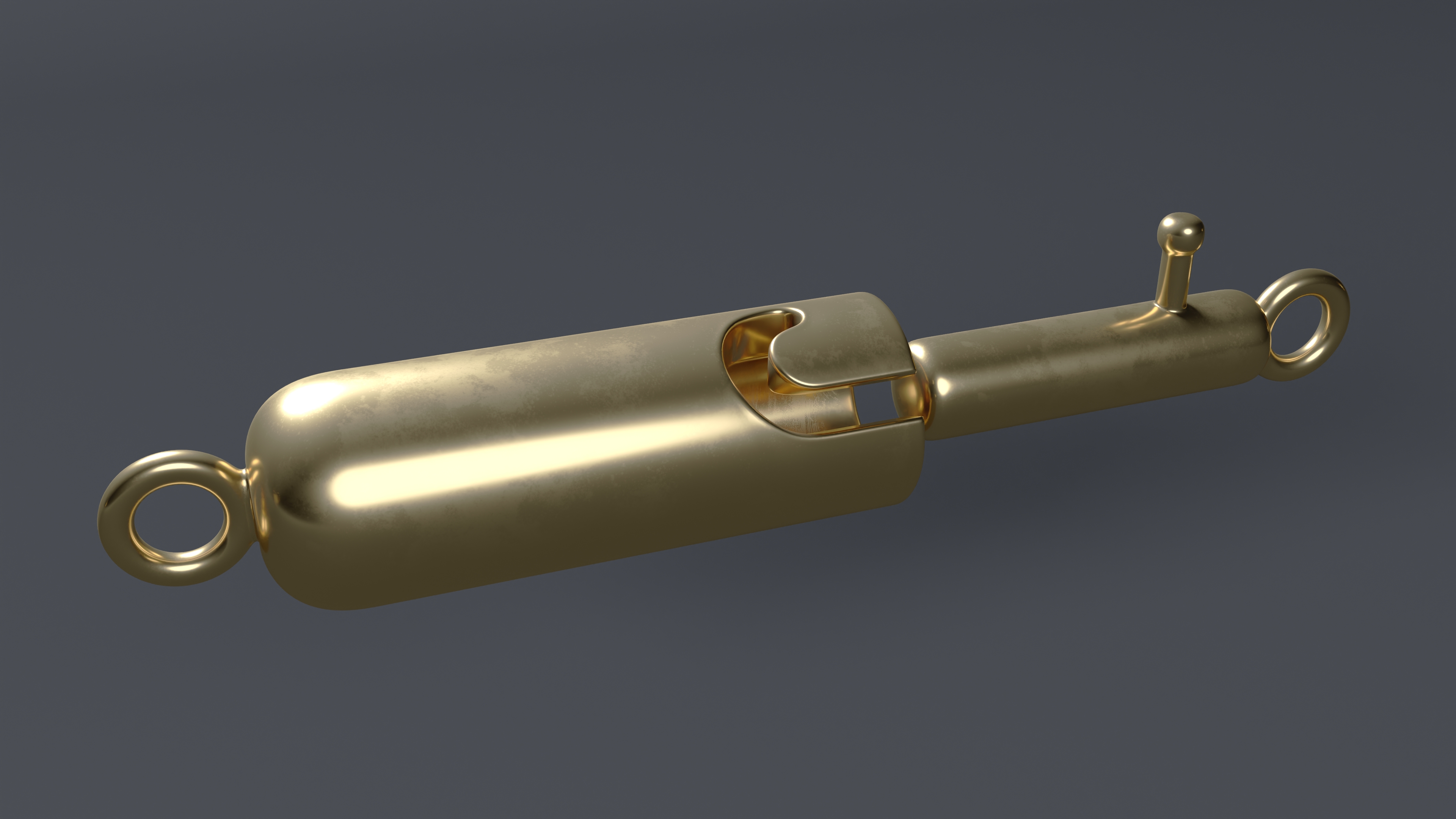 Bayonet Bracelet Clasp Gold 3D