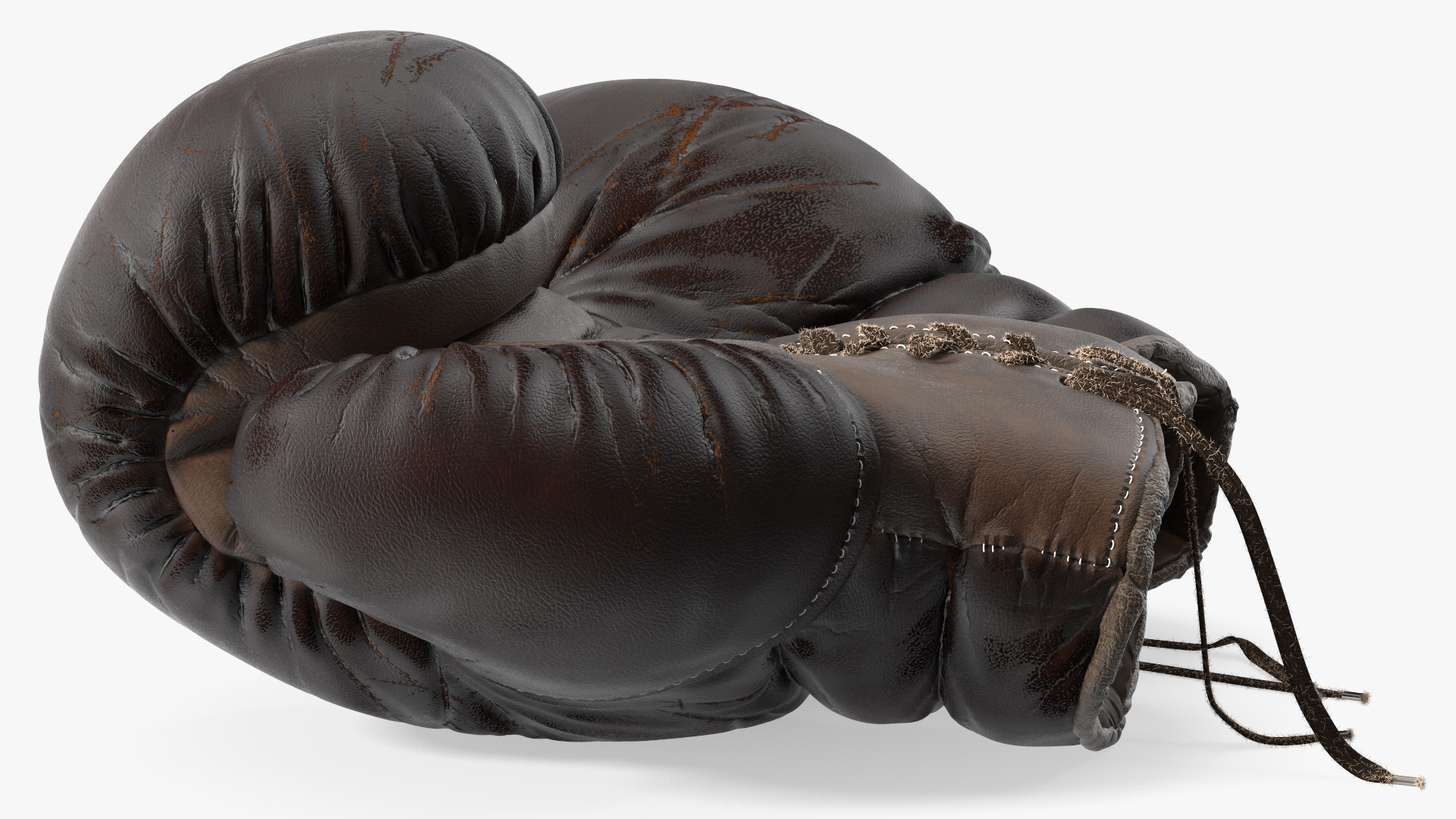 3D Old Brown Leather Boxing Gloves