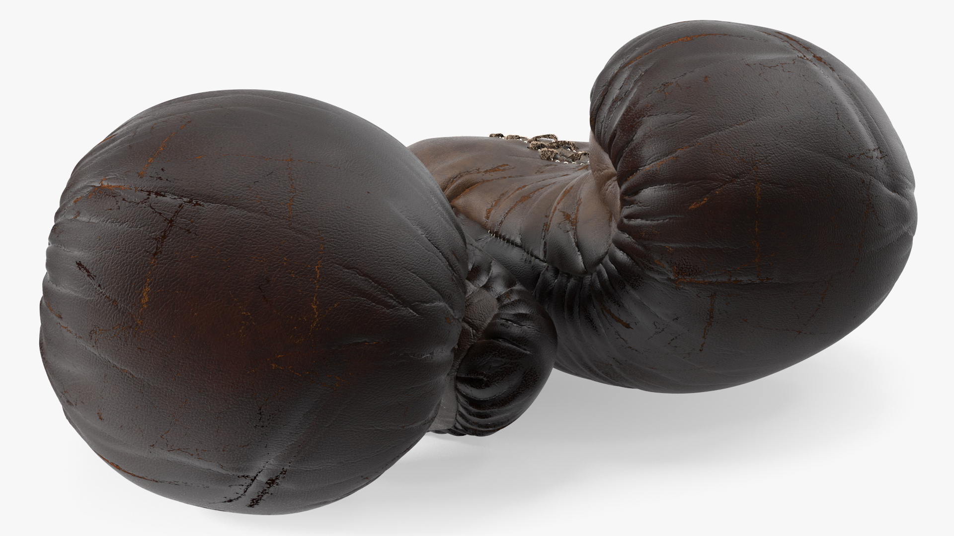 3D Old Brown Leather Boxing Gloves
