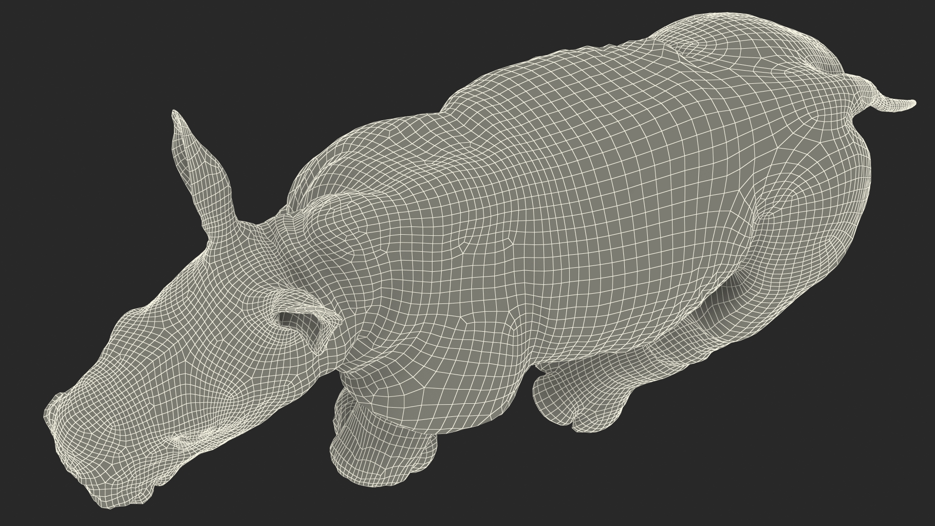 Rhino Baby Running Pose Fur 3D