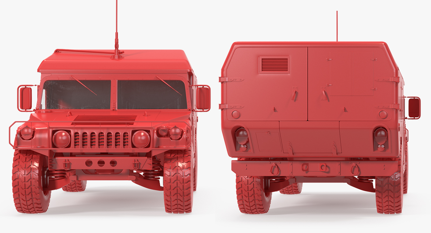 3D Ambulance Car HMMWV m996 Rigged Desert model