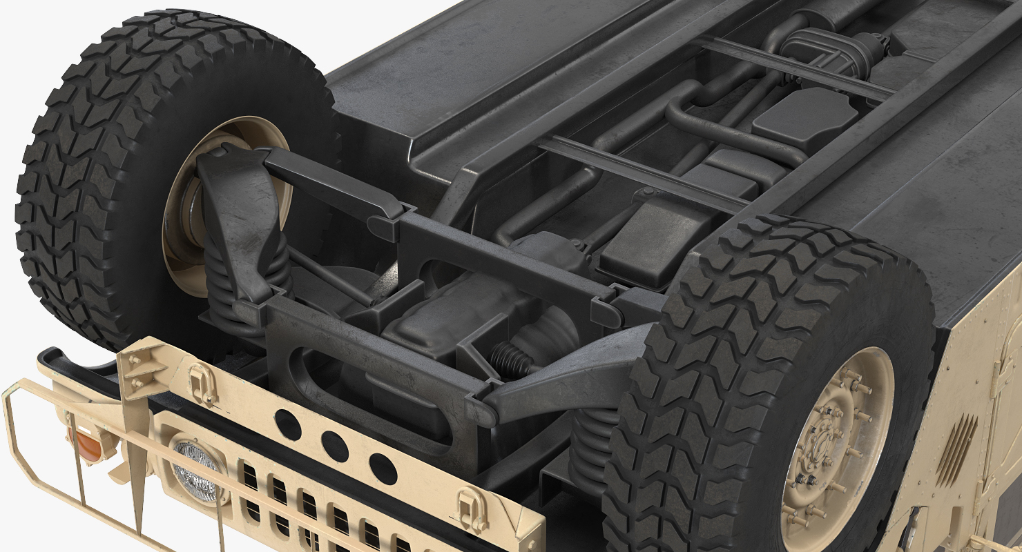 3D Ambulance Car HMMWV m996 Rigged Desert model