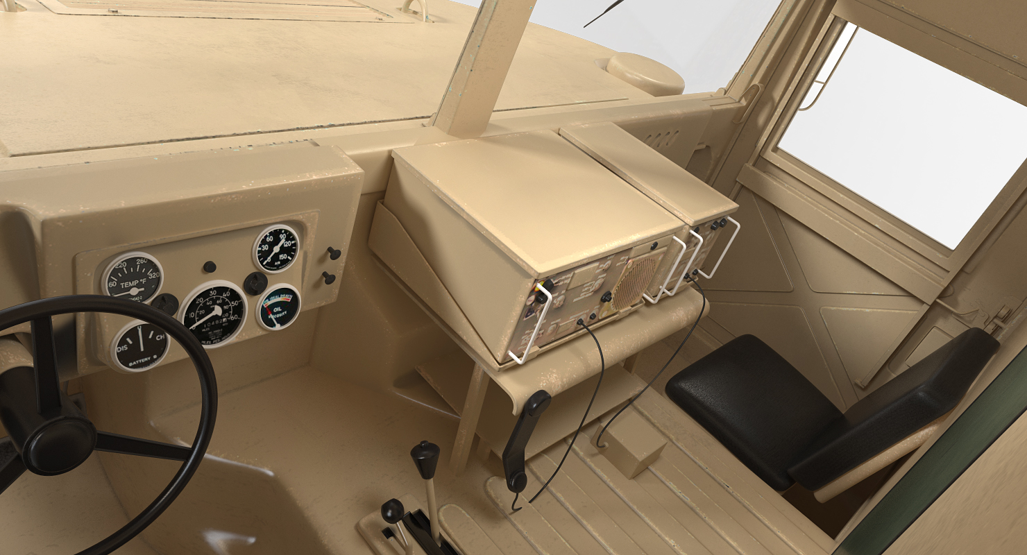 3D Ambulance Car HMMWV m996 Rigged Desert model