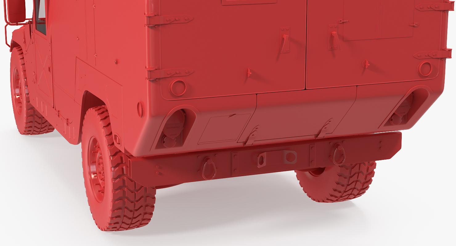 3D Ambulance Car HMMWV m996 Rigged Desert model