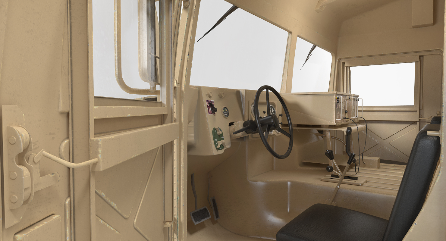 3D Ambulance Car HMMWV m996 Rigged Desert model