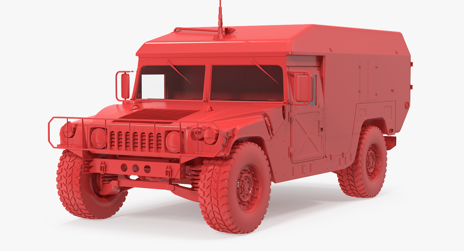 3D Ambulance Car HMMWV m996 Rigged Desert model