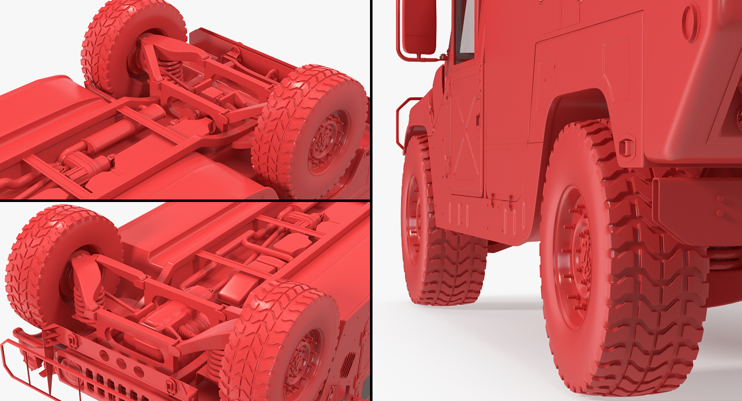 3D Ambulance Car HMMWV m996 Rigged Desert model