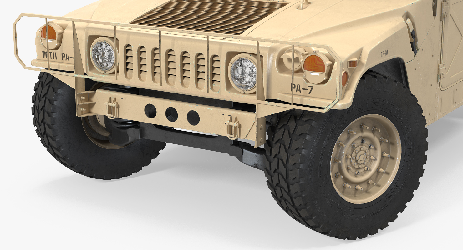 3D Ambulance Car HMMWV m996 Rigged Desert model