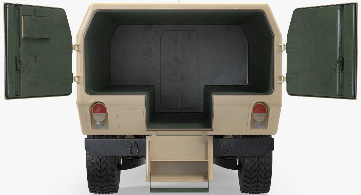 3D Ambulance Car HMMWV m996 Rigged Desert model