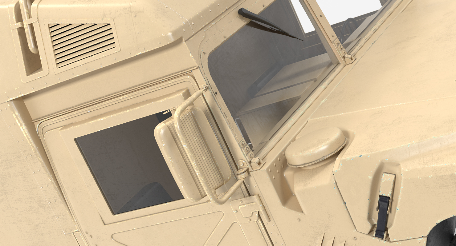3D Ambulance Car HMMWV m996 Rigged Desert model