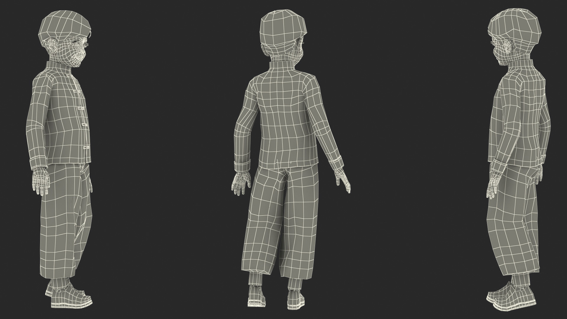 3D Chinese Boy in National Clothes