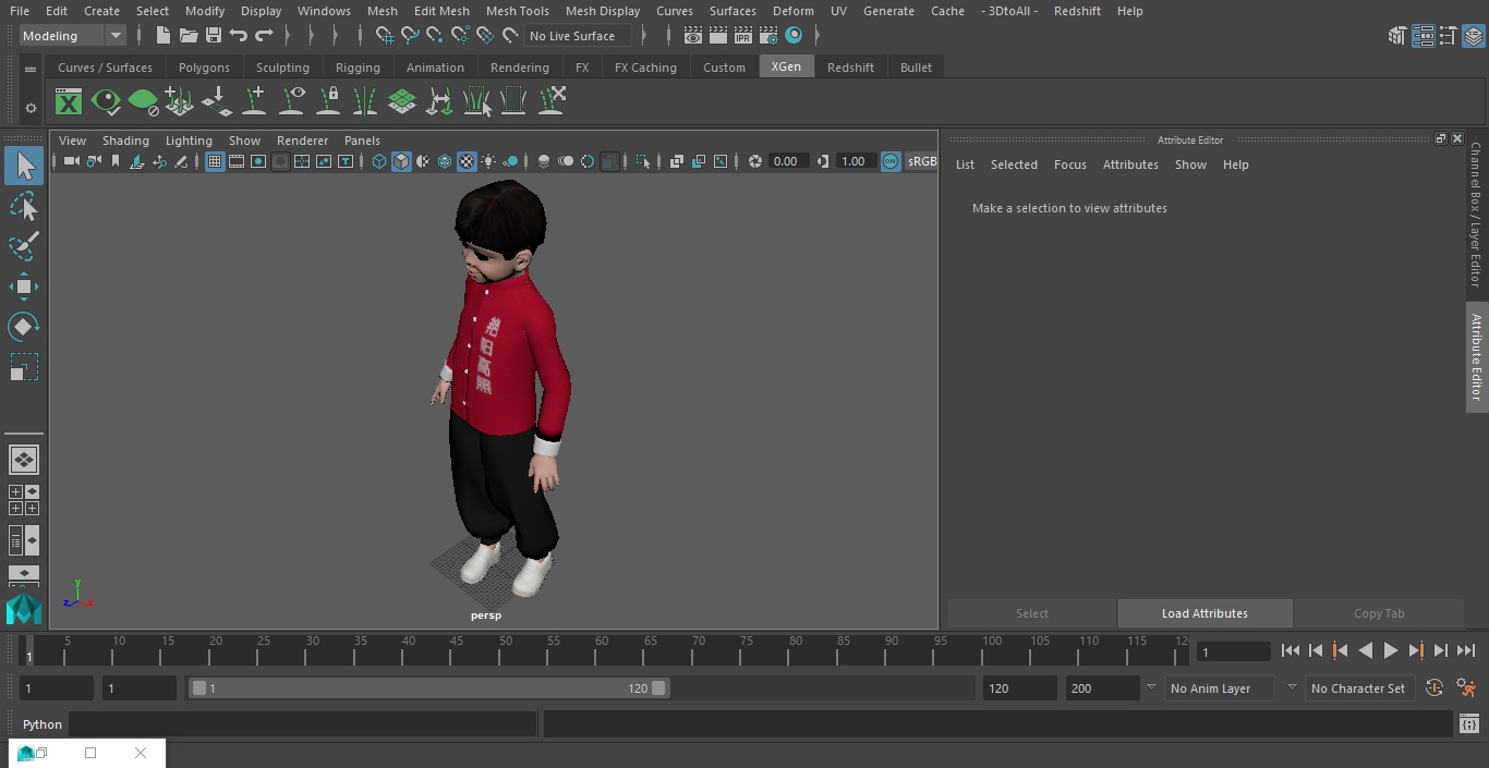 3D Chinese Boy in National Clothes