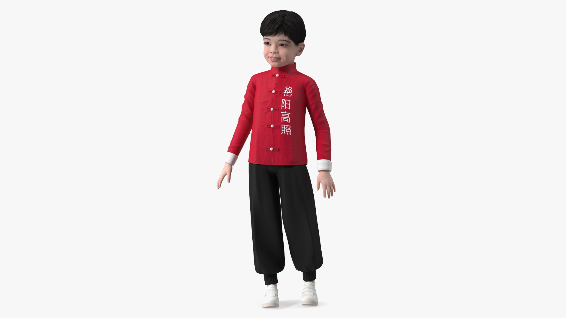 3D Chinese Boy in National Clothes