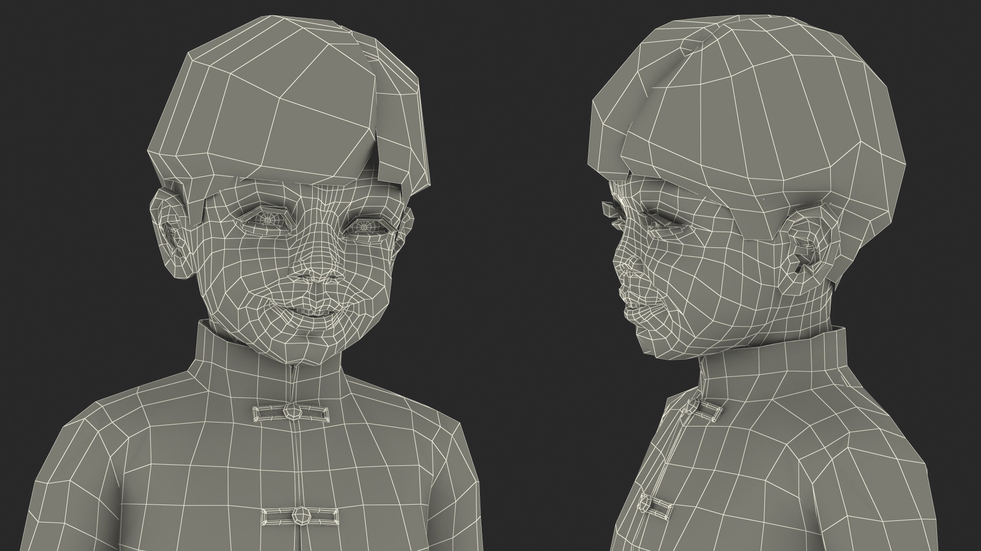 3D Chinese Boy in National Clothes