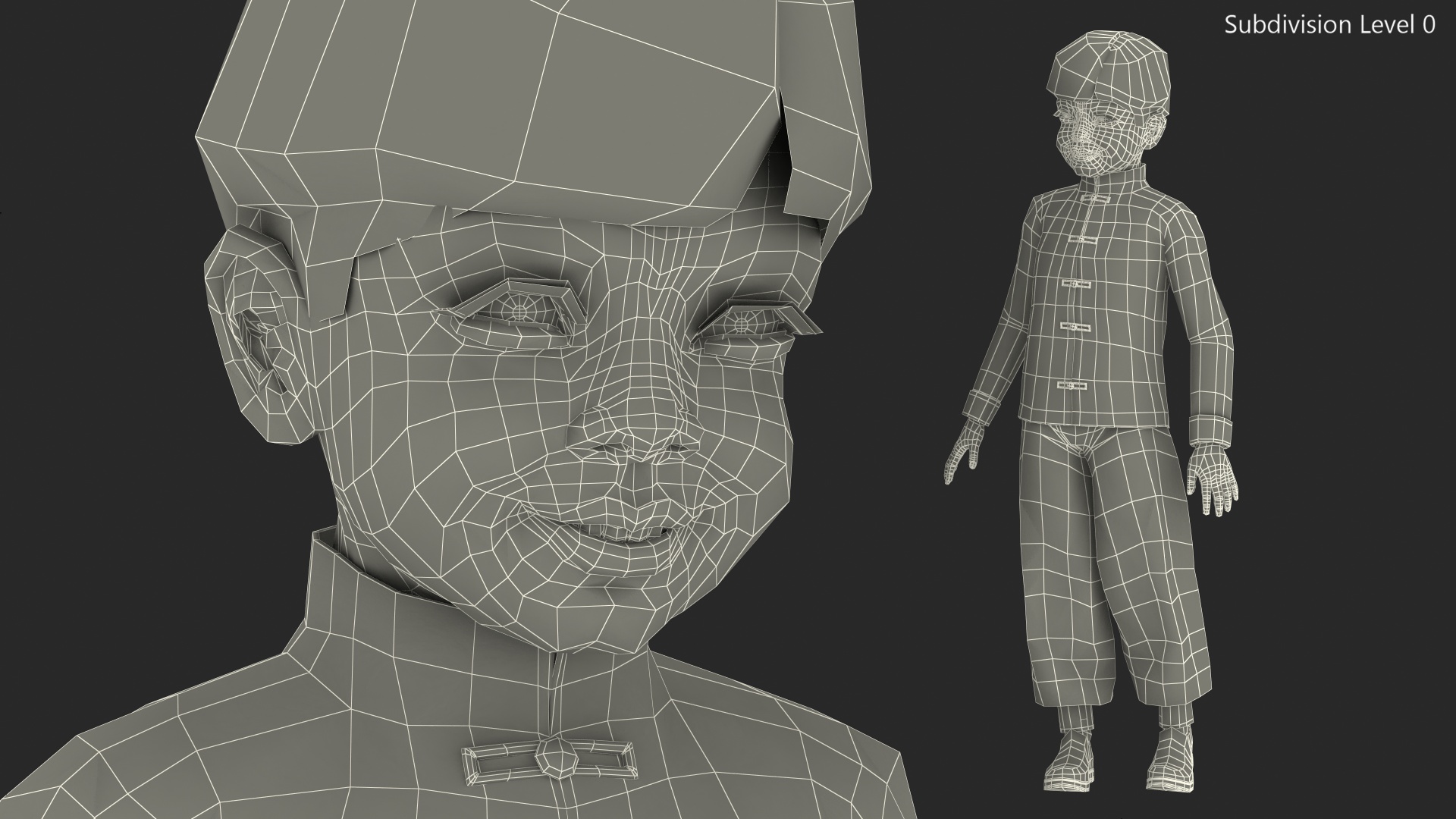 3D Chinese Boy in National Clothes