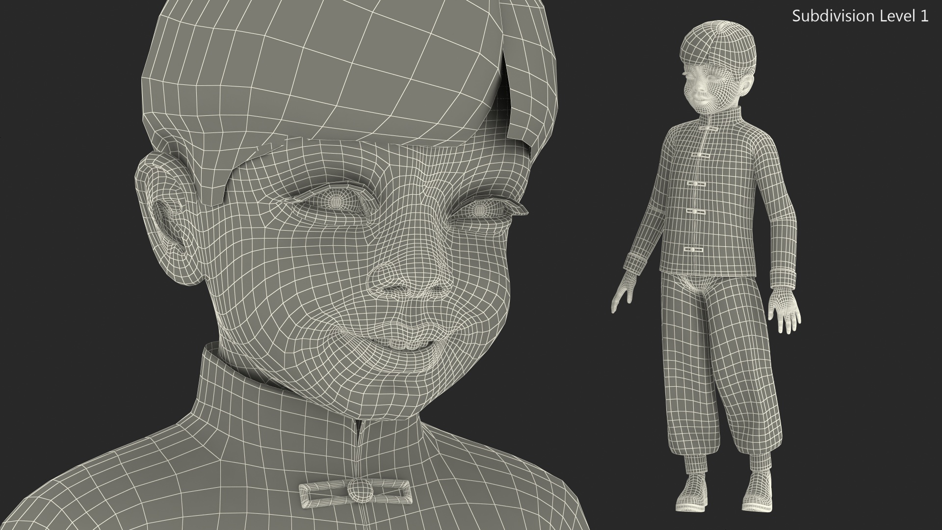3D Chinese Boy in National Clothes