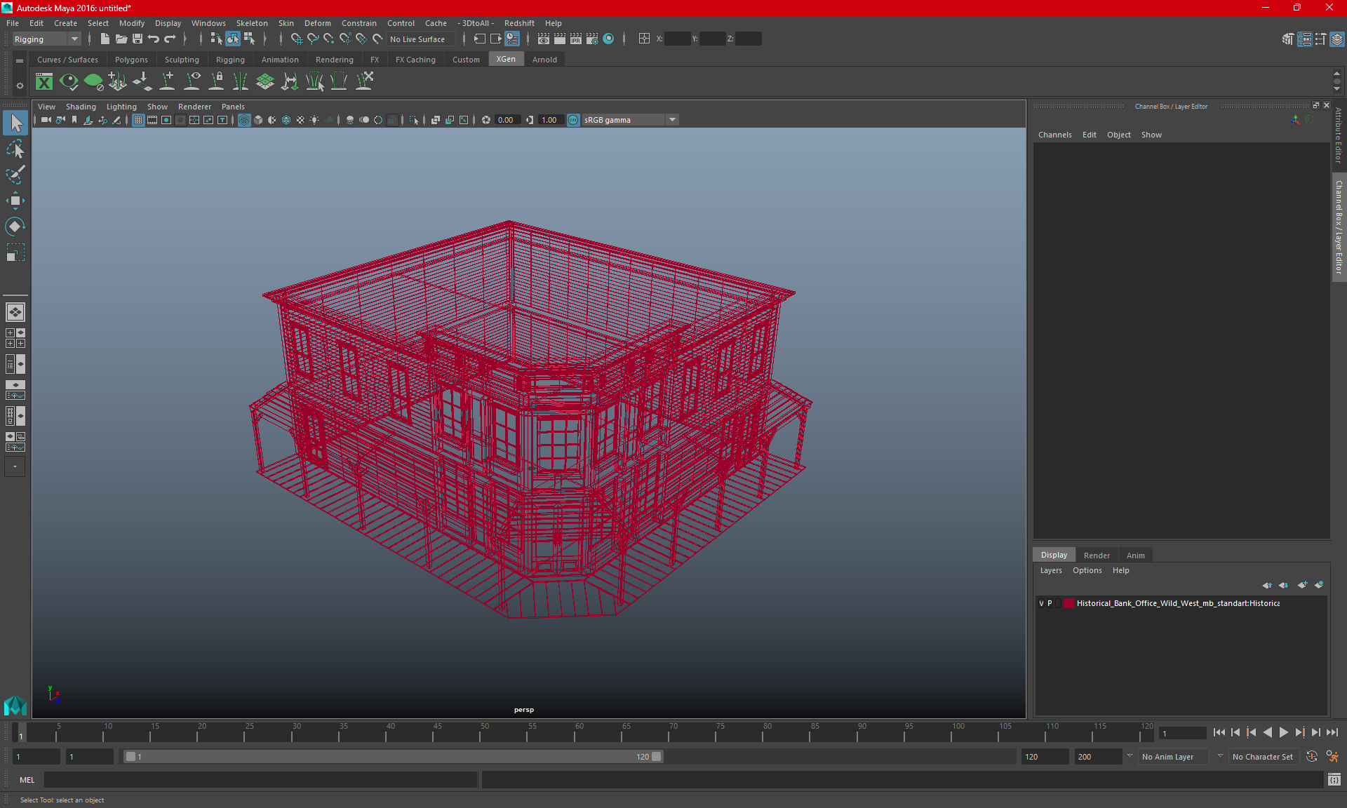 Historical Bank Office Wild West 3D